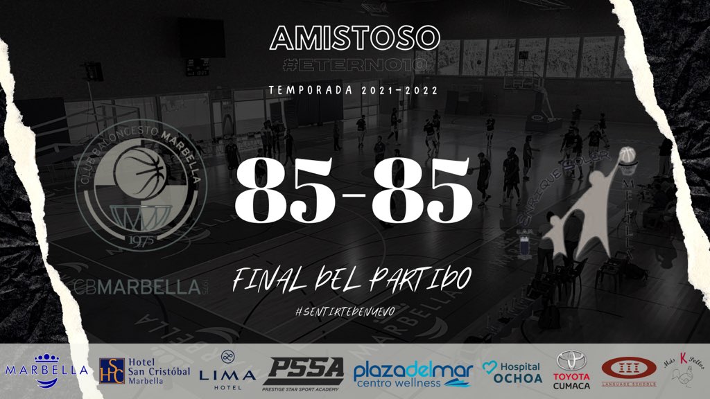 CBMarbella1's tweet photo. 🔊 #Directo 🔥 I
🔖 Final 4Q 🔚 #Amistoso
➡️ @CBMarbella1 8️⃣5️⃣🔵
➡️ @CAMESoler 8️⃣5️⃣🟠
🎙 ¡Se acabó y la victoria ni para uno ni para otro! Enhorabuena Melilla, buen trabajo. Acaban los partidos preparatorios.
✨ #Eterno10
🔵⚪️ #CBMCAM #CBMLive https://t.co/1RTgEZhlpP