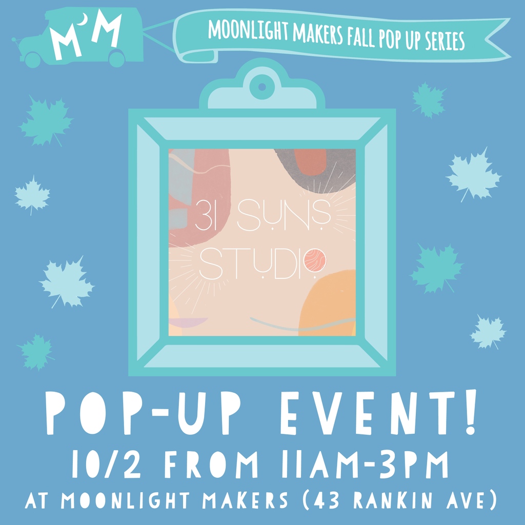 MoonlightMakers's tweet photo. We love a good pop-up event at our Brick &amp; Mortar in Downtown Asheville.

TODAY, 10/2, check out 31 SUNS STUDIO ☀️
Info: 31 SUNS STUDIO Pop-Up at Moonlight Makers 10/2 from 11-3 

#handmade #shoplocal #shopsmall #love #community #supportlocal #shopping #moonlightmakers #asheville https://t.co/w23uwoWMEi