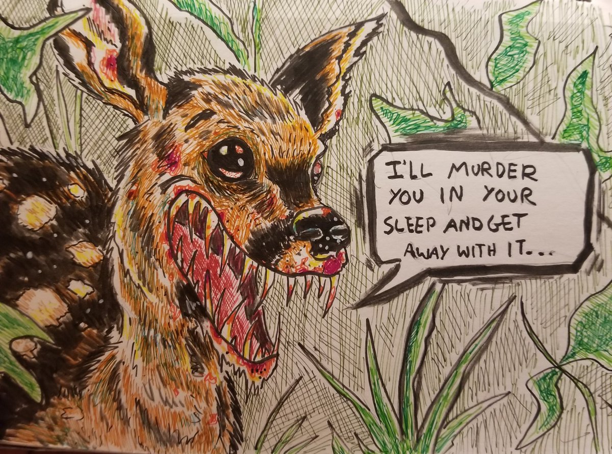 RogueStudioTV's tweet image. 'Fawn' 

Awwwwee how cuteee NO THEIR MURDER INSTINCT STARTS YOUNG

(Sorry I live in the NW and have nightmares about deer darting out on back road, AKA car destroyers lol) 

#tombowfudenosuke #ink #chartpak #staedtlerfineliner #witchtober2021 #ariaillutober2021 #strathmorepaper