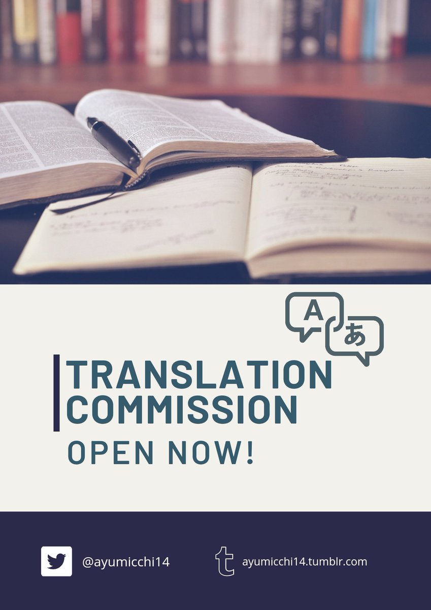 ayumicchi14's tweet photo. Hello guys. I'm Ayumi and from now on I'll be working as freelance translator. JP⇄ID, and JP⇄ENG are welcomed!
You can check the details below if you're interested! 😄👌

Please help RT to spread this. Thank you! ✨
#commissionsopen #Commission #translationcommission https://t.co/uQEo8GnATf