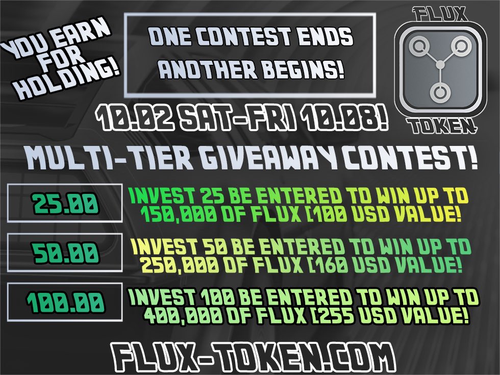 FluxToken_'s tweet photo. New Promo Starting Today! #gaming #nft #giveaway #competition 

https://t.co/voixY4K7H3

#100x #ADA #ATH #CardanoCommunity #NFTCommunity #AffiliateMarketing #BSCGems #AcceptDOGE #BSCGem https://t.co/a59mRgziY3
