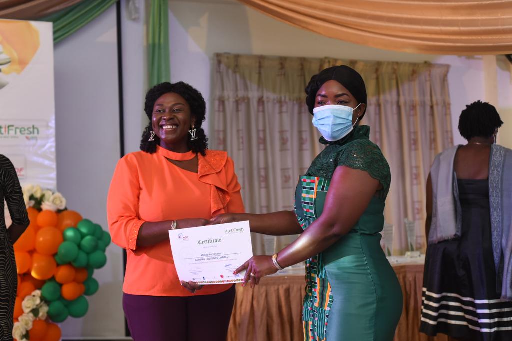 HortifreshWA's tweet photo. About last night at the Mensvic Grand Hotel. 13 #Female-led horticulture business owners graduated from the 1st cohort of the HortiFresh Female #Business Accelerator coaching program. Congratulations to all our ladies. @NLinGhana @WUR_WCDI @SNVGhana  @sassibeyyeboah  @MDFtweets https://t.co/qWYLEM9Pnc