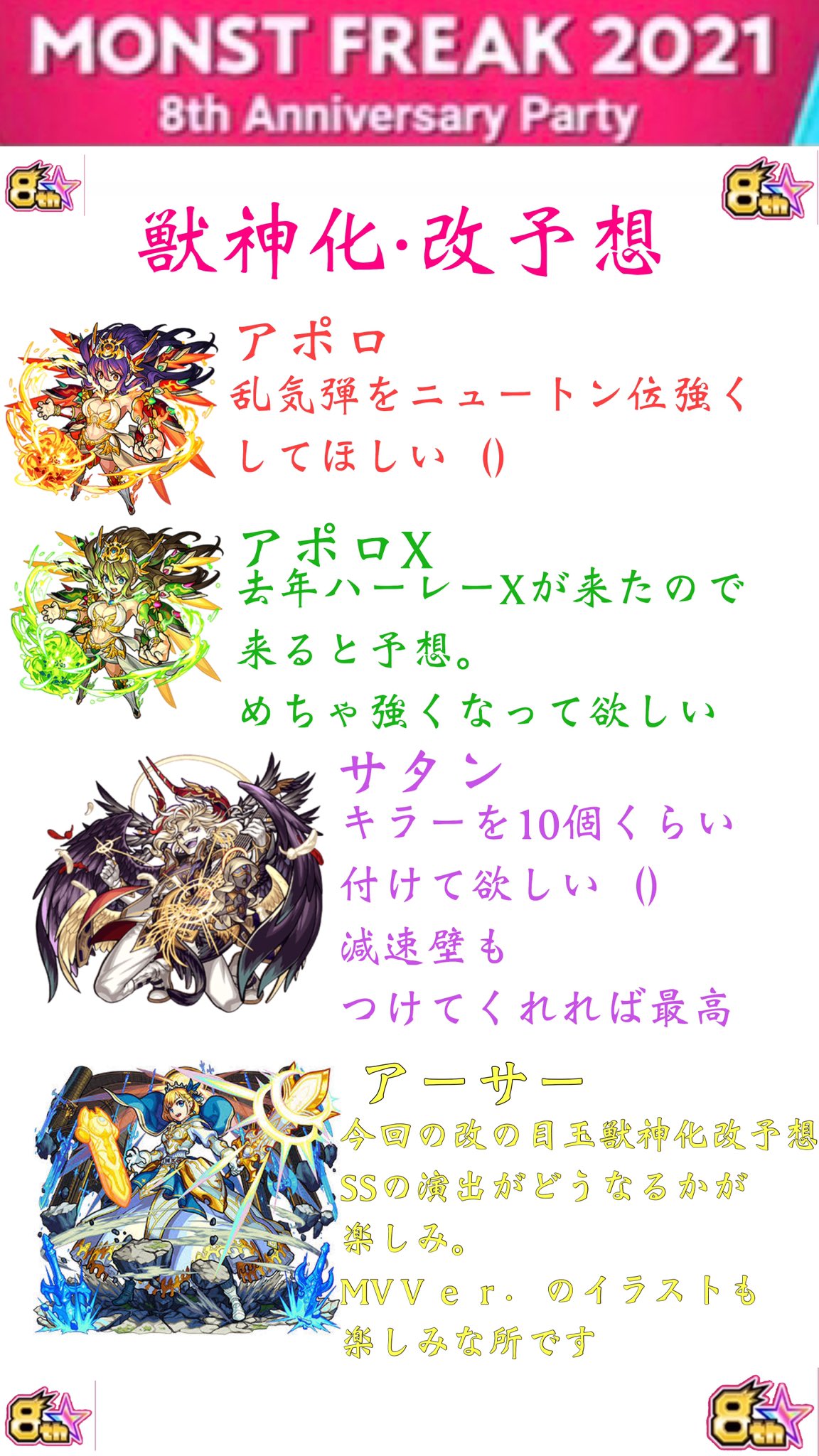 わんこ モンスト8周年 今年は何体予想が当たるかな 明日のニュース楽しみですね T Co 4yz8pssbae Twitter