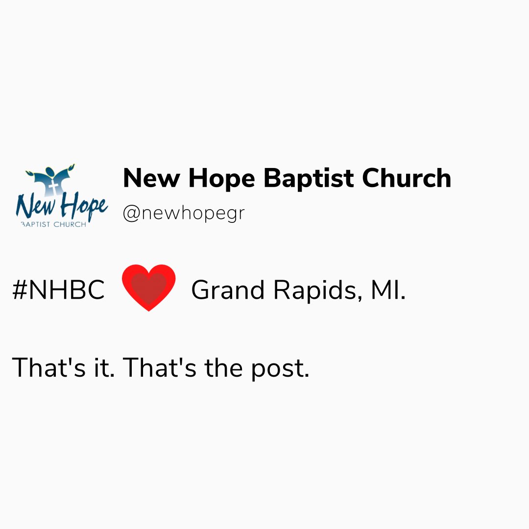 NewHopeGR's tweet photo. We love you and there’s nothing you can do about it. Have a safe weekend 
#NHGR #NHBC #like #share #Love https://t.co/d0xb5naB02