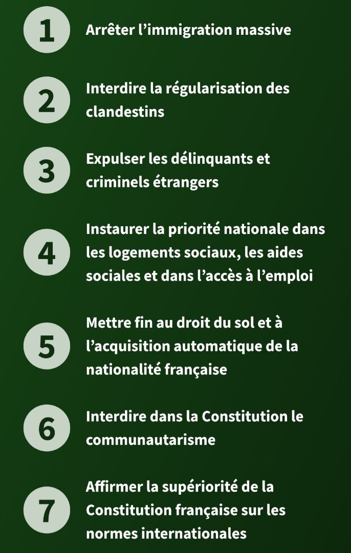 MLaVerite's tweet photo. C'est justement ce que dit le RN depuis longtemps déjà et @MLP_officiel a inscrit cette proposition dans son projet de référendum sur l'immigration !
#Marine2022
#MLaFrance
#MLaVerite 

N'hésitez pas à relire nos propositions 
👉 https://t.co/PO8ftYT73t https://t.co/RXS4ASyZt8