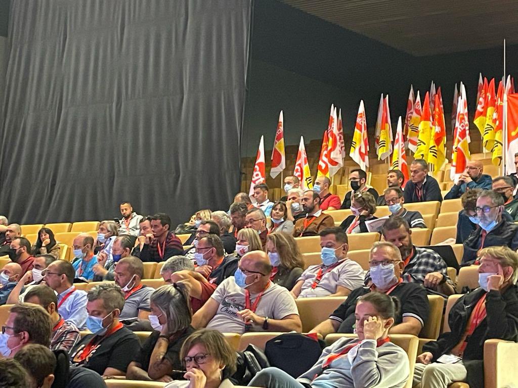NatachaMalet's tweet photo. Petit retour en images de notre congrès #ufcmcgt très dynamique, avec une délégation #PACA fantastique, où les constats ont été dépassés pour dresser des perspectives de renforcement, de mobilisation des #ICTAM! Une #CGT à l’offensive pour rassembler l’ensemble du salariat! https://t.co/Tq9OAK3Tab