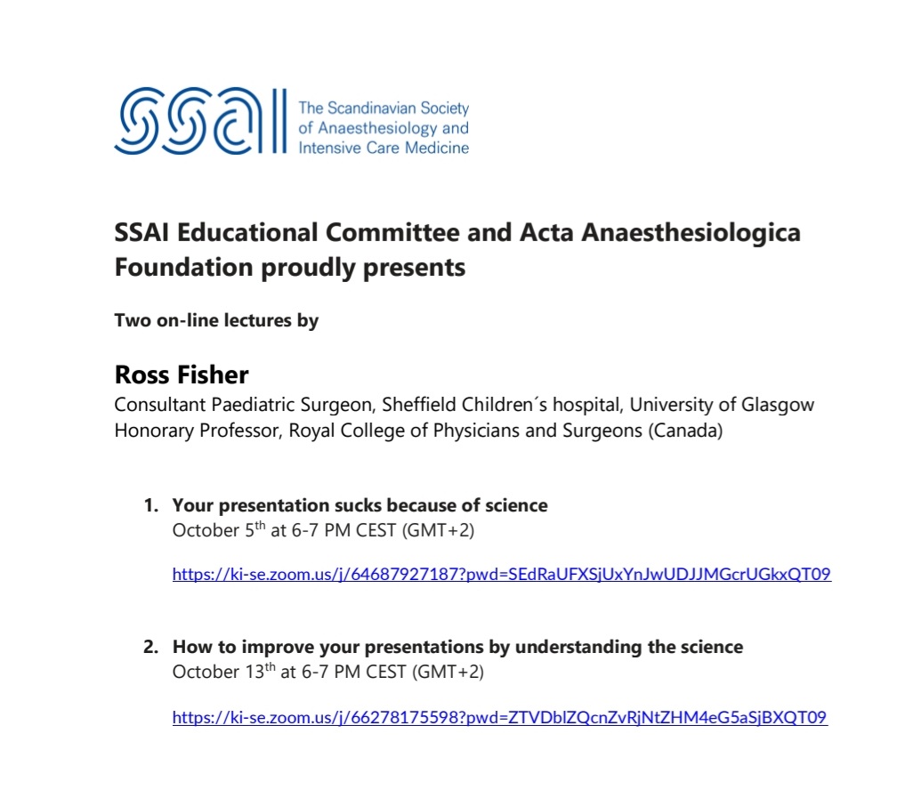 NordicNya's tweet photo. @ssai_info educational committee and ACTA foundation invits SSAI members to two online lectures the 5 and 13. October on presentation skills with @ffolliet https://t.co/SBVJBMaCG9
