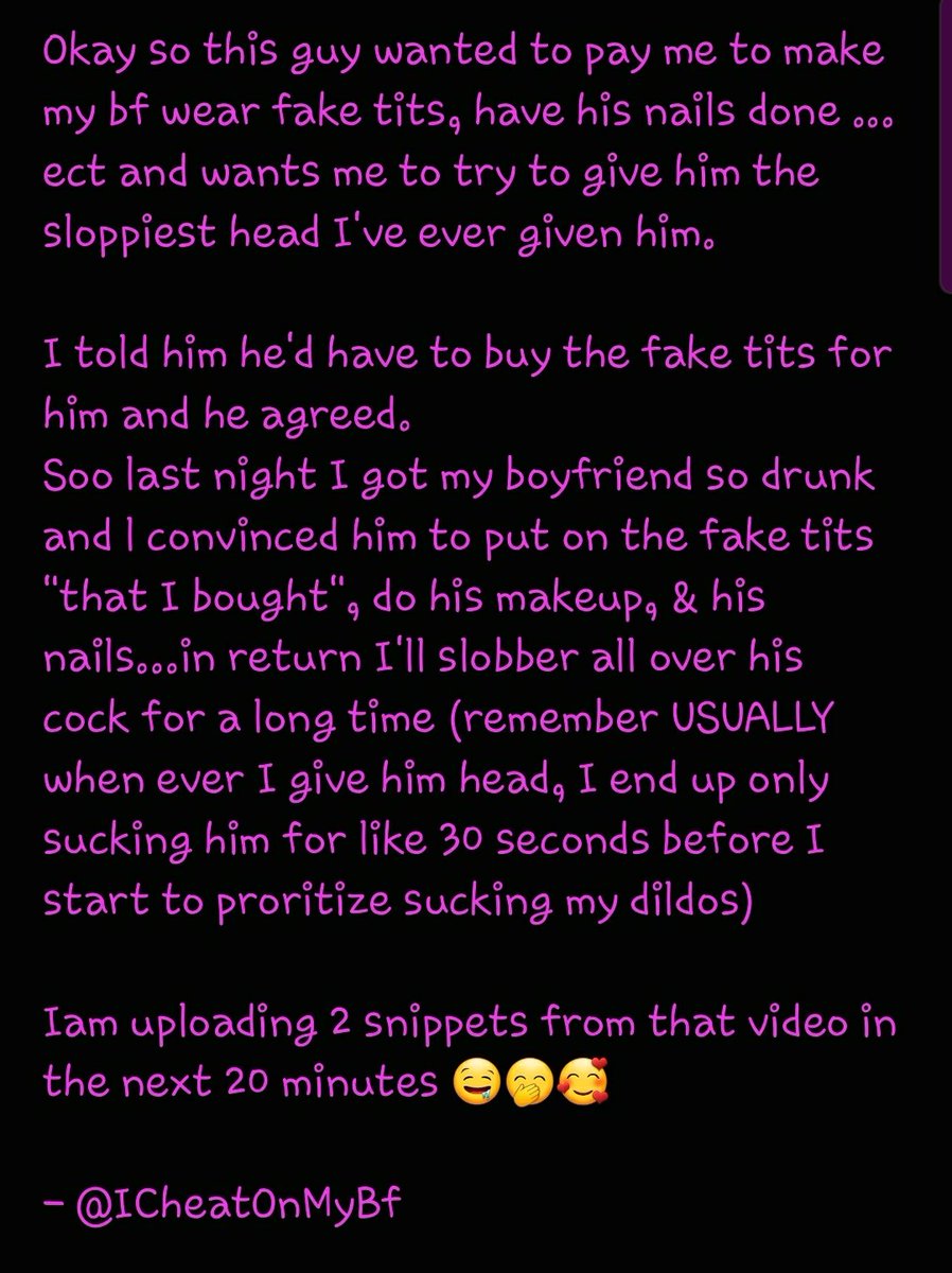 ICheatOnMyBf's tweet photo. #Cheating #Cheater #Whore #Cheatinggf #ILoveSuckingCock #cheatingonbf #Slut #Cocksucker #Usemelikeawhore #Whoregf #Gapemypussy #cumbucket #cumslut #ImANastyWhore #OnMyKneesToPlease #ILoveCheating #PleasurePuppet #INeedBiggerCock #ImaginingAnotherGuy #UseMyMouth #CallMeNastyNames https://t.co/5GobJE6Q3k