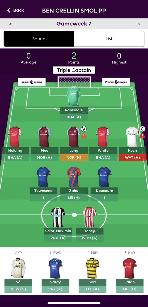 To the person who hacked my <a href="/OfficialFPL/">Fantasy Premier League</a> account this week, name dropped <a href="/BenCrellin/">Ben Crellin</a> in my team name, changed every played except Salah… you are a triple Koch!