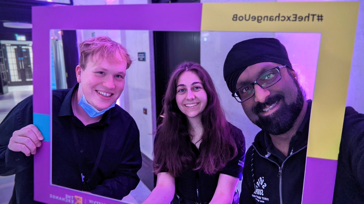 ParmPanesar's tweet photo. Working with these two today on the launch of #TheExchangeUoB - what a nice place 👌🏽@emmccarthymusic @PSPAV https://t.co/5m6YFT1nmd