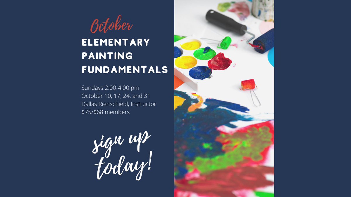 DiscoverDACO's tweet image. Get in while space is available! Register today at: bit.ly/3m3S68R 

#DACOClasses #ElementaryPainting #LittlePainter #FundamentalsofPainting #RegisterNow #LancasterOhio