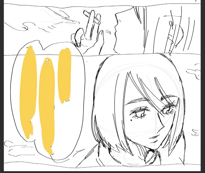 5️⃣🌸漫画ラフ進歩!
🚬 