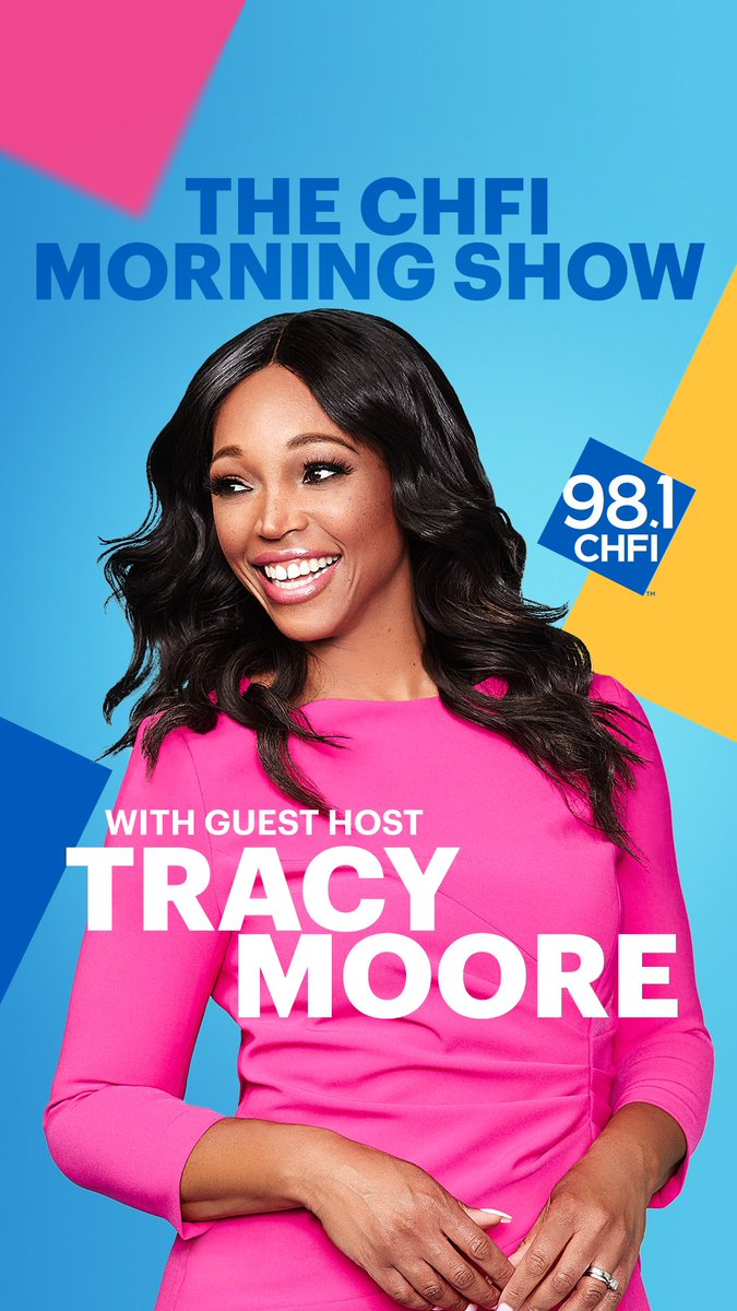 Cityline's tweet photo. Your mornings just got a lil’ more Moore 😉 

@thetracymoore will temporarily guest host @981CHFI’s #1 morning show starting October 4 from 7-9am before she films Cityline.

Give her all your support in the replies 📻👇🏾 https://t.co/onIdx803GR