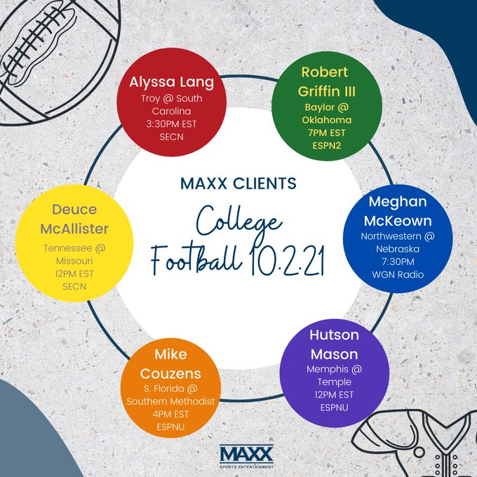 1 pic. Be sure to catch Maxx clients all day today on your #collegefootball saturday!🎙🏈 https://t.co