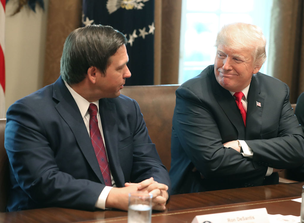 NEWSMAX's tweet photo. A new poll has Former President Trump and FL Governor Ron DeSantis in a virtual tie for the 2024 Republican presidential nomination. https://t.co/ALDZECl6Hz https://t.co/O0NPRVmEr7