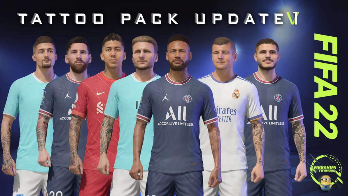 its_MRRahimi's tweet photo. 🔥 A New Update for #FIFA22 Tattoos Will be out soon 
with 13 Updated Hand and Leg Tattoos 👀💣 https://t.co/4ntujiurgS