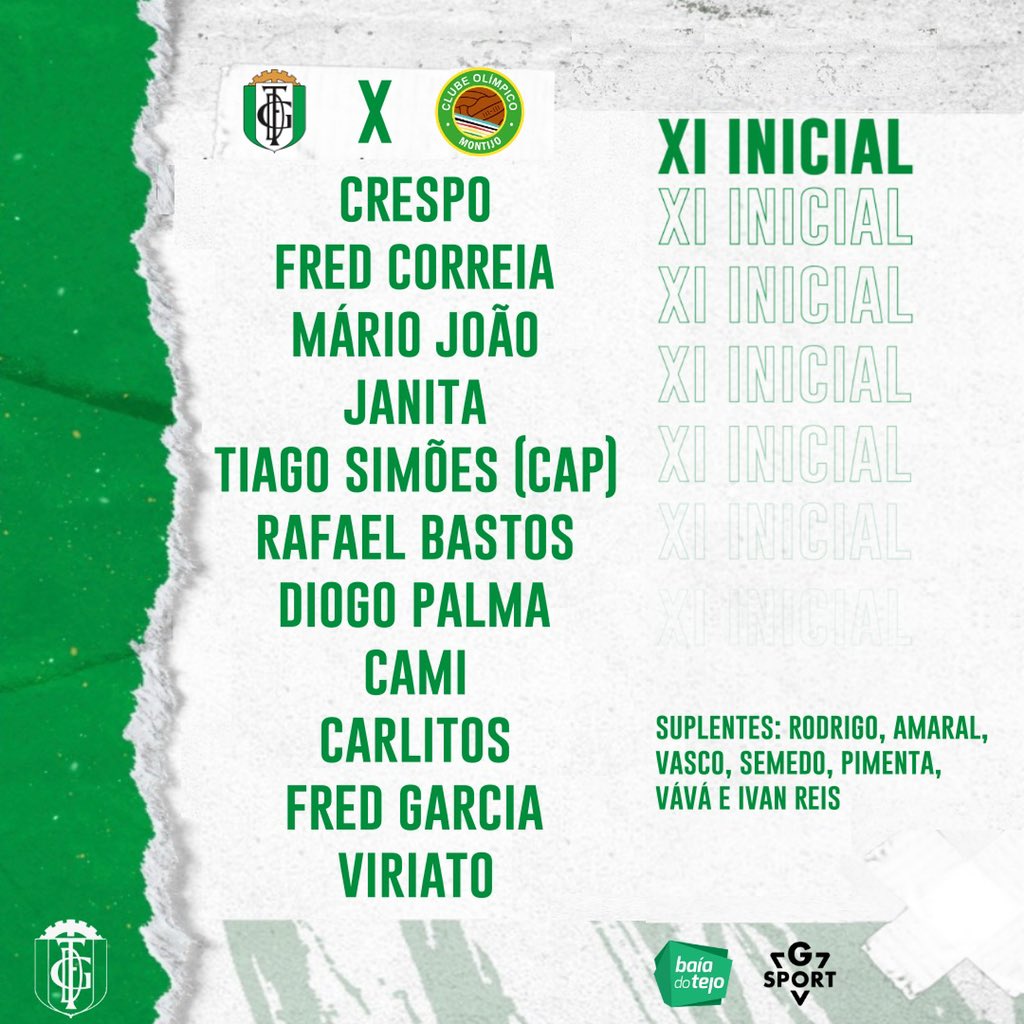 GD_Fabril's tweet photo. 🟢⚪️ | 𝕏𝕀 𝕀ℕ𝕀ℂ𝕀𝔸𝕃
Os eleitos do técnico João Nuno para esta tarde.
#OfuturoComeçaAqui #GDFabril #GDFCOM https://t.co/XXVMsFdT4z