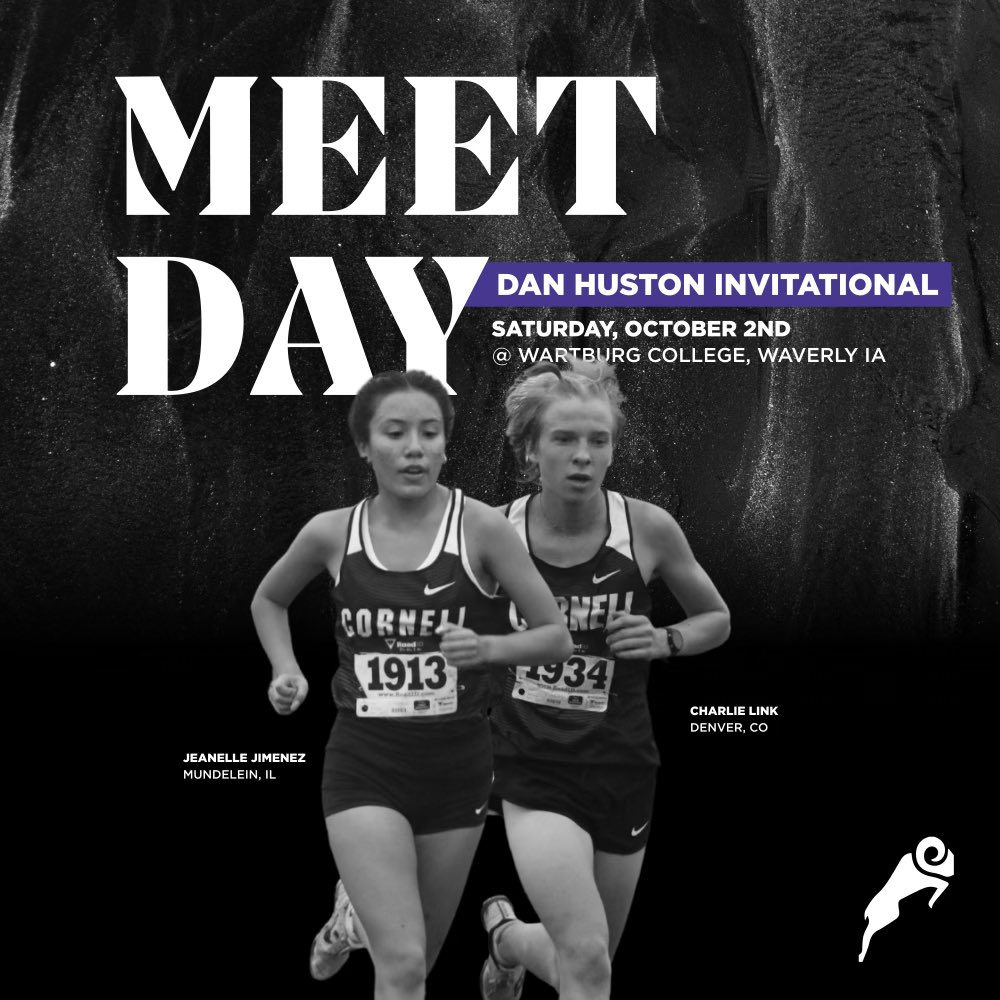 CornellRamsXCTF's tweet photo. ✨MEET DAY✨
We head up to Waverly, IA today for the Dan Huston Invite hosted by @RUNWARTBURG!
🏟Max Cross Country Course
📍Waverly, IA
🏃8k: 10:00am
🏃♀️6k: 10:45am
📊 https://t.co/kPO5JuLeYS
#RollRams
#RAMILY
#Run4Cornell https://t.co/tuP8RTvFXW