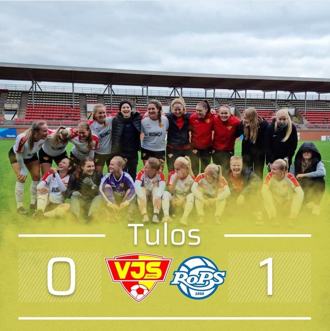 Viimeisen kierroksen tappiosta huolimatta <a href="/VJS_Naiset/">VJS Naiset</a> pelaa #naistenykkönen myös kaudella 2022!

Isot onnittelut koko joukkueelle 💪🏻

#länsivantaanylpeys #jalkapalloyhteisösinulle