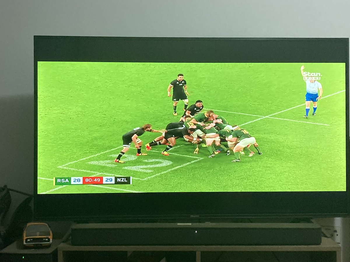 Hand in mouth stuff at the final game of the Rugby Championship! NZL v RSA 🖤🖤