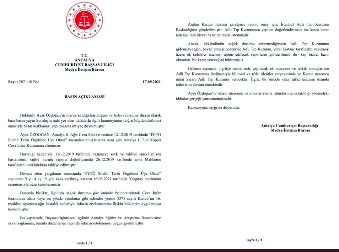 Ne dediklerini yapıyorlar ne de adaleti uyguluyorlar. 4. evre kanser hastası <a href="/ayse_ozdogan1/">Ayşe Özdoğan</a> ı ölüme sürüklüyorlar. AyşeÖzdoğan'ın yüzünden akan kan adaletsizliğin eseri...

#AyşeÖzdoğanTutuklanmasın