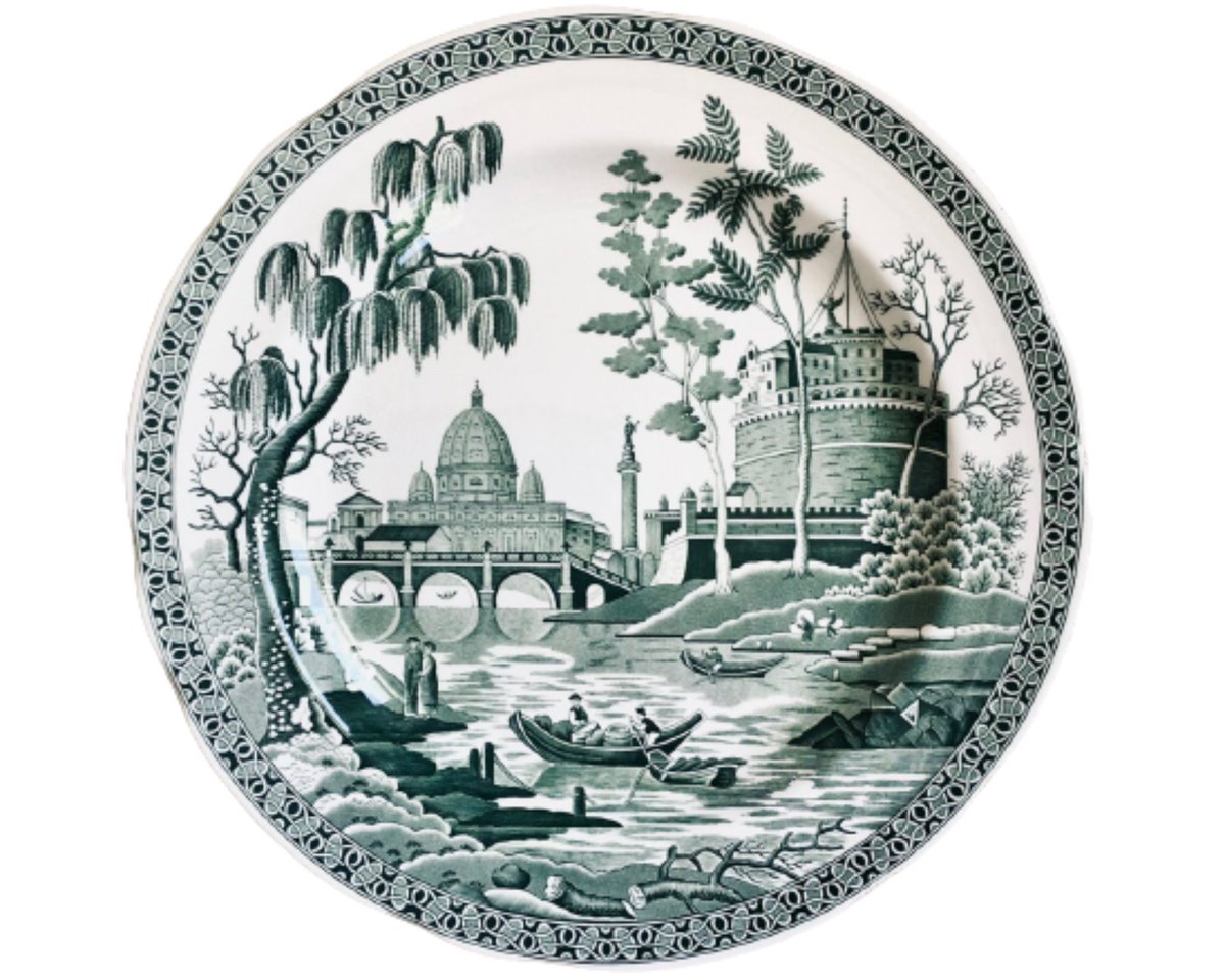 jarmgirl's tweet photo. ROME Plate Spode Archive Collectible Georgian Series Green Transferware Print From Copper Engraving Made In England https://t.co/z0Ql55IqPm #green #white #georgianseries #scallopedgedchina #collectibleplate #decorativeplate #dinnerplate #madeinengland #spodeplate #rome https://t.co/AXdEL4PD1i
