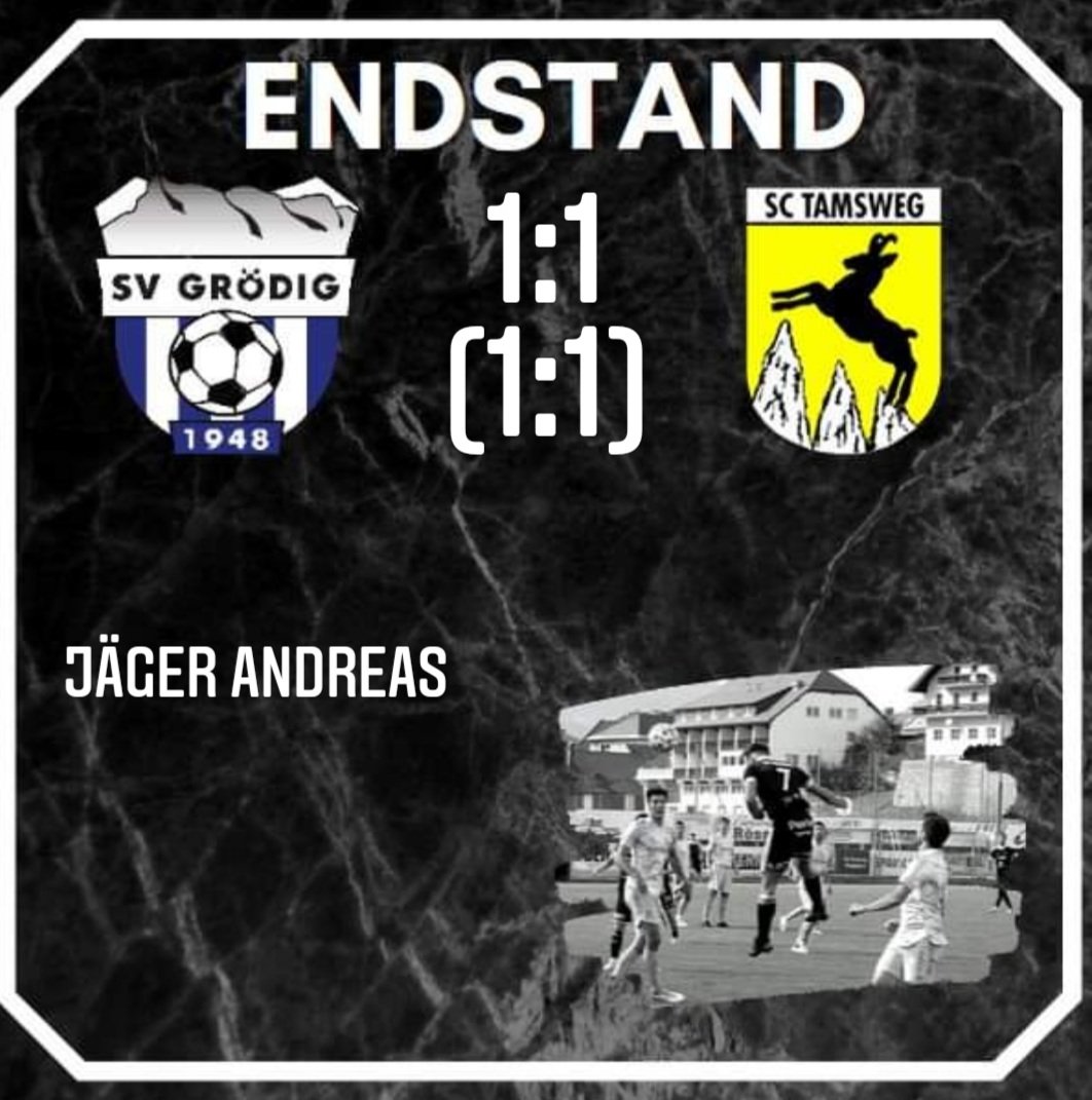 Verdienter Punktgewinn in Grödig. Erste Halbzeit war ausgeglichen. Jäger brachte die Tamsweger in Führung. Grödig glich aus. Im zweiten Durchgang spielte nur Tamsweg, erzielte auch ein Tor durch Lanschützer, wo Schiri Marcinko den Linienrichter überstimmte, warum auch immer.