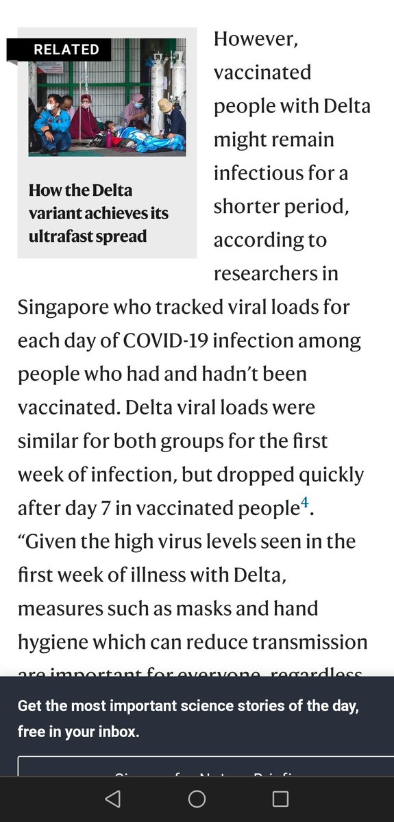 salwaytay's tweet photo. @ColinApples @FluffyKittyA @YardleyShooting same article saying vaccinated are infectious for a shorter period of time and had a lower viral load? unless I'm reading that wrong https://t.co/nhyNbWIxzB