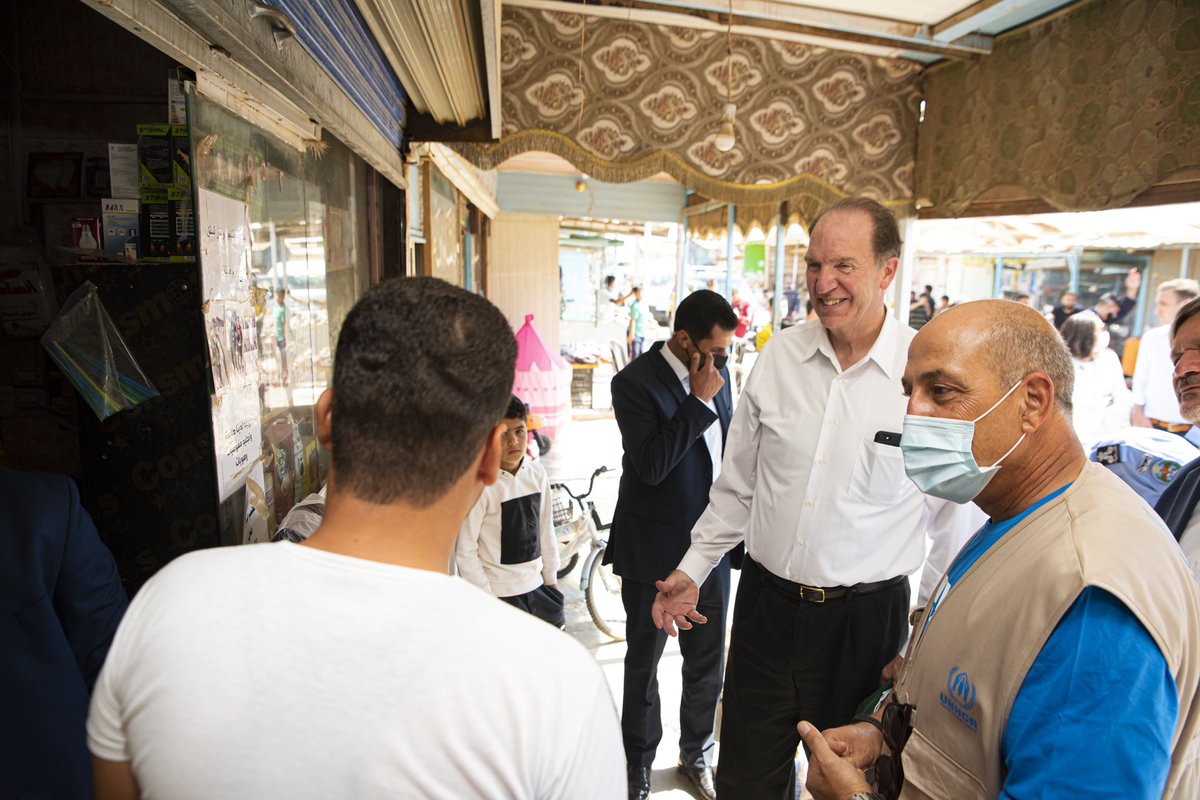 DavidRMalpass's tweet photo. This afternoon, I visited @ZaatariCamp.

I commend Jordan’s efforts to support refugees &amp; provide them with education, job opportunities, health &amp; basic services. The @WorldBank is pleased to partner with UNHCR (@Refugees) &amp; @ILO in supporting Jordan's refugee response. https://t.co/h8Ea1LH8KP