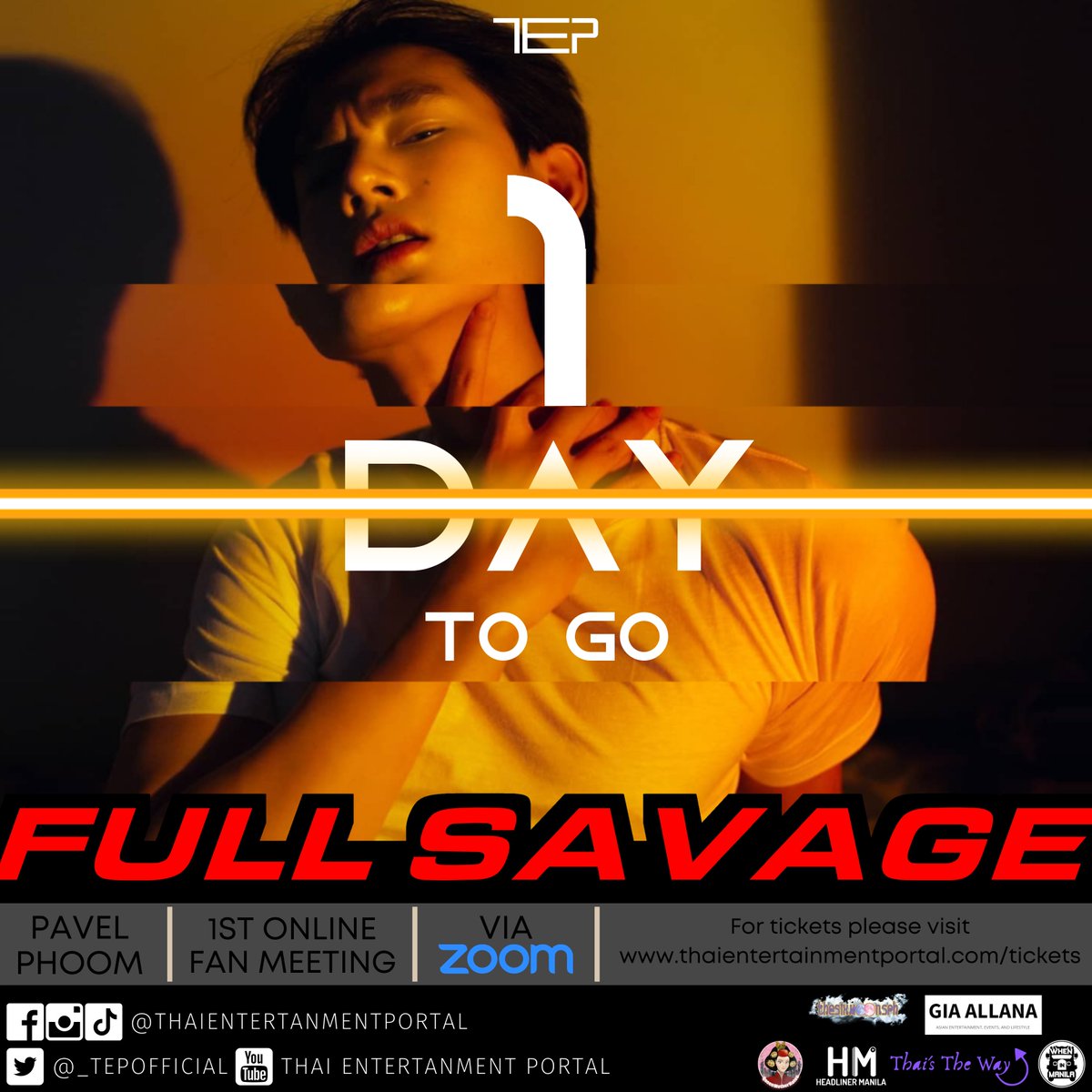 _TEPofficial's tweet photo. 1 DAY TO GO!
Make yourselves ready. Because tomorrow is the D-DAY!
See you tomorrow, TEPters!
@pavelphoom
#FullSavageVFM
#PavelPhoom
#TEPProduction
#TEP2021 https://t.co/1x8W5AegBF