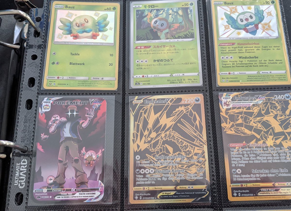 IKAY_SP's tweet photo. I received mail from @PokeMert! The Mert card got a special place in the binder, on the side with my favorites! Thank you so much! #RowletGuy #InTheTub #OnTheScreen https://t.co/iGJ2xwFexk