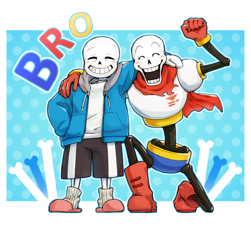Undertale Sans Papyrus 幸せ骨兄弟 明太子スプラッシュのイラスト