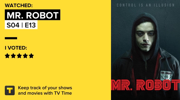 _d4rl3n3's tweet photo. Ho appena guardato l'episodio S04 | E13 di Mr. Robot! #mrrobot  https://t.co/jiGflfyksc #tvtime https://t.co/RdvmMX0KQB
