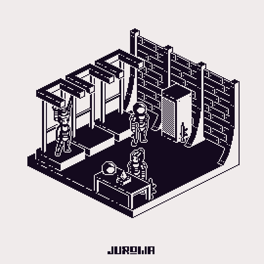 jurowa98's tweet photo. #inktober #story day 2 - #suit

#pixelart #ドット絵 #digitalart #aseprite #1bit #spooky  #inktober2021 @inktober https://t.co/uv8OeEUBpr