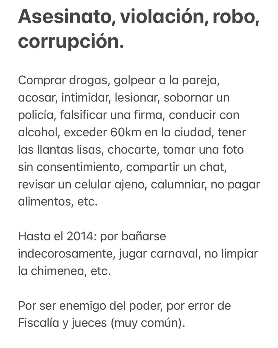 pencaladah's tweet image. ¿Pudiste estar preso? Aquí un pequeño catálogo. (háganles llegar a los que se escandalizaron ayer) 👇🏼
