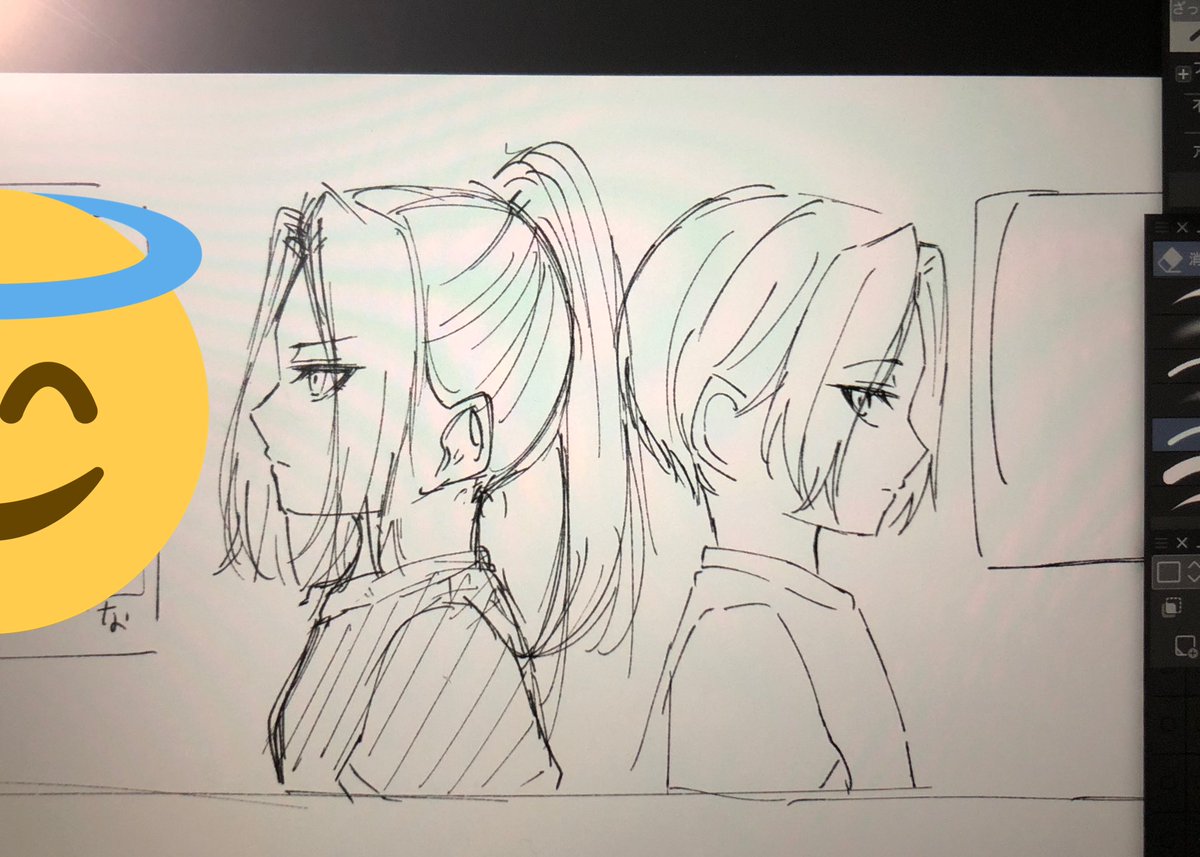 やっと2nd君の漫画下書きはじめた... 