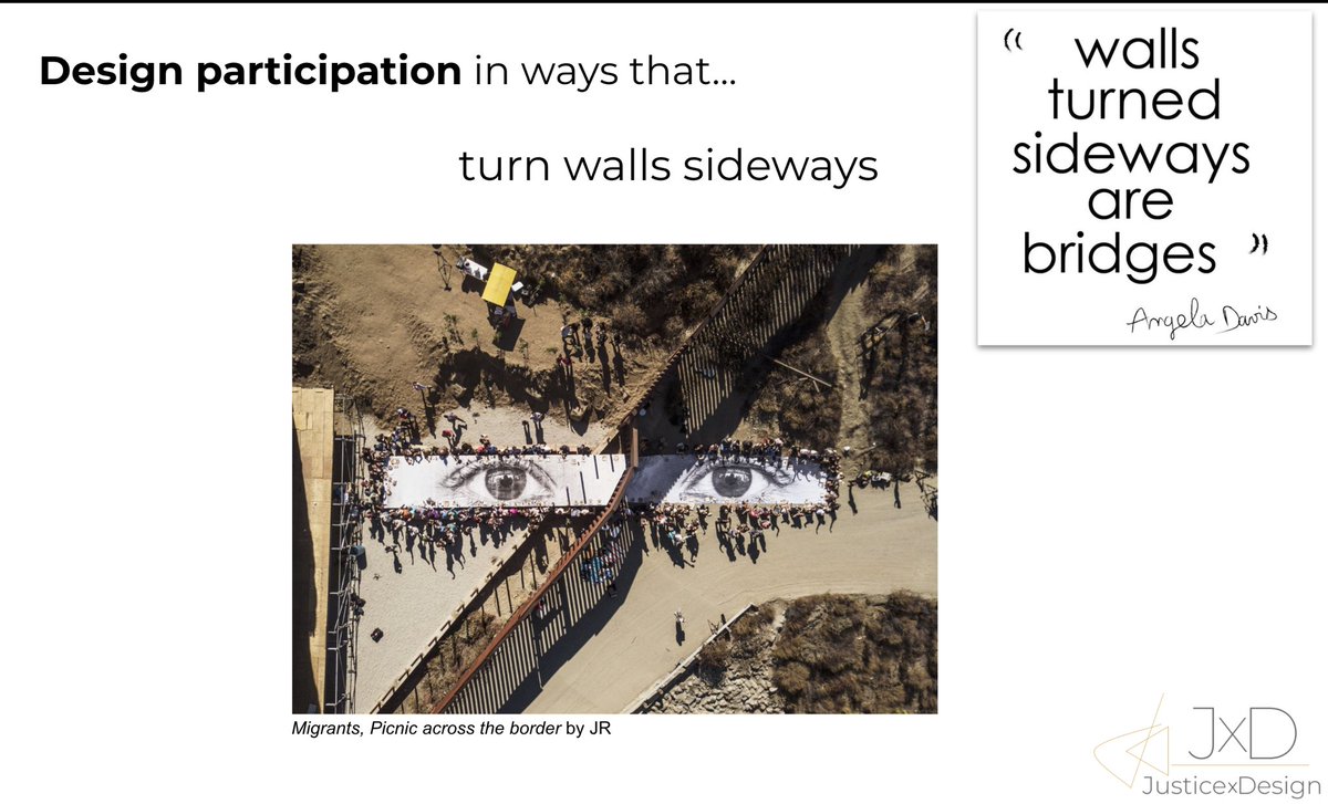 Today we turn walls sideways at Day 2 of the <a href="/ProjectZeroHGSE/">Project Zero</a> <a href="/Justice_xDesign/">JusticexDesign (JxD)</a> intensive! Exploring how representation &amp; participation are designed. Making bridges with fellow co-liberators. #angeladavis #JxDatPZ
