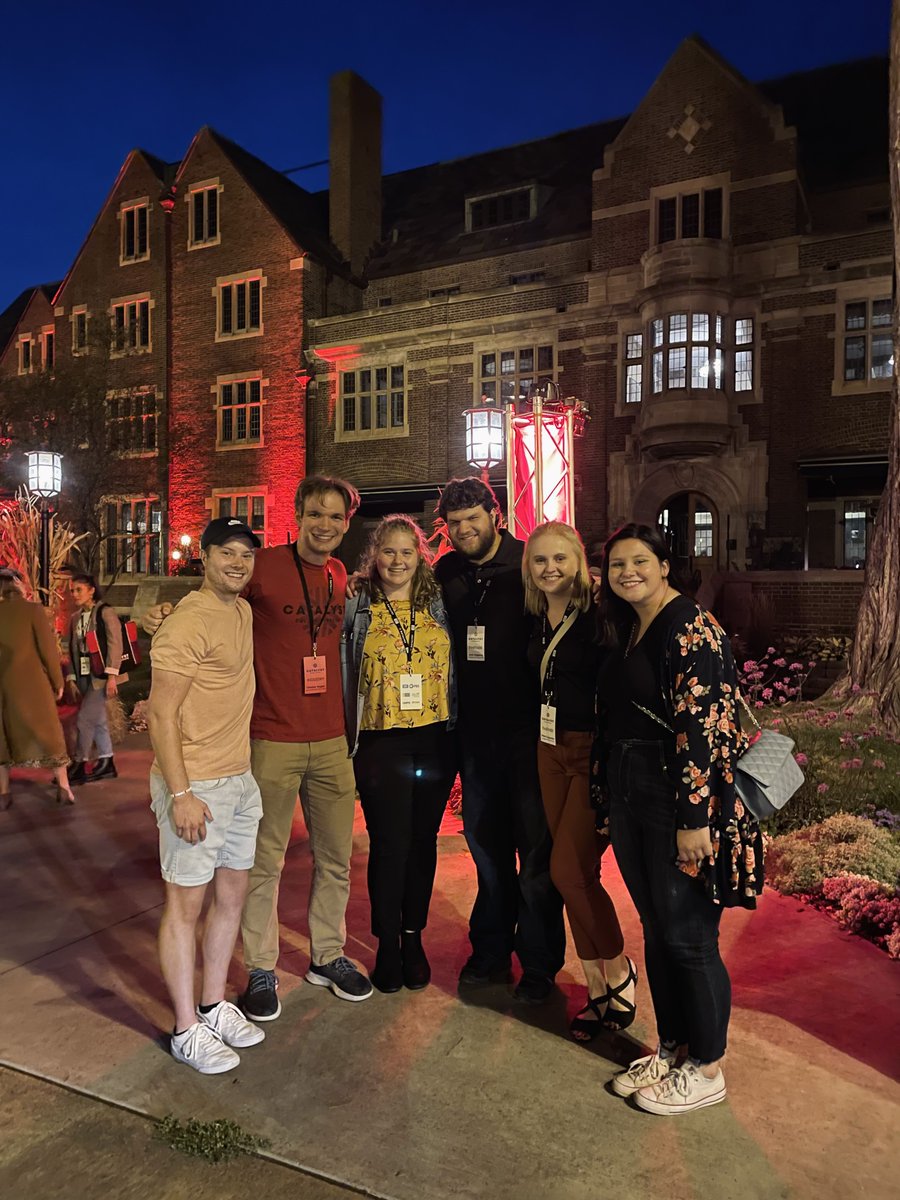 StScholastica's tweet photo. St. Scholastica students (and alum!) are mixing and mingling at this year's @catalystories content festival! Film and television creators and executives have flocked to Duluth and are meeting our saints! #catalystcontent #cssatcatalyst #stscholastica https://t.co/WFLo2r263w