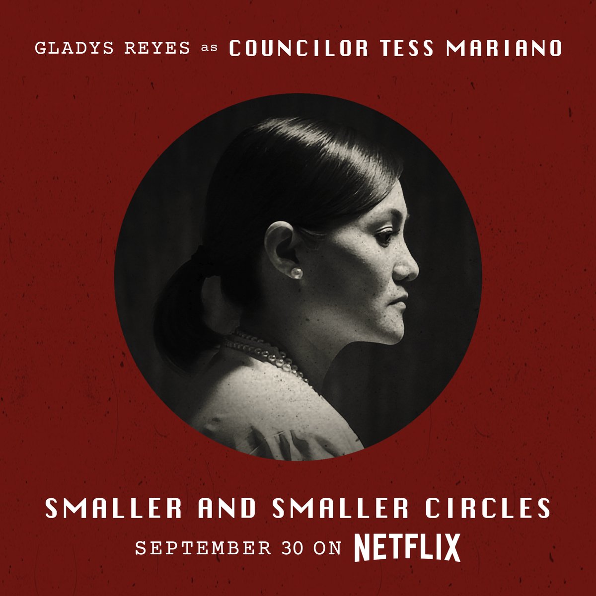 TBAStudiosPH's tweet photo. Catch the performances of these talented actresses, Gladys Reyes, Tessie Tomas, Dexter Doria, and Mae "Juana Change" Paner in @TBAStudiosPH's #SmallerAndSmallerCircles NOW STREAMING on Netflix. #SASConNetflix #ProudlyTBA https://t.co/yhOj5xO7Wc