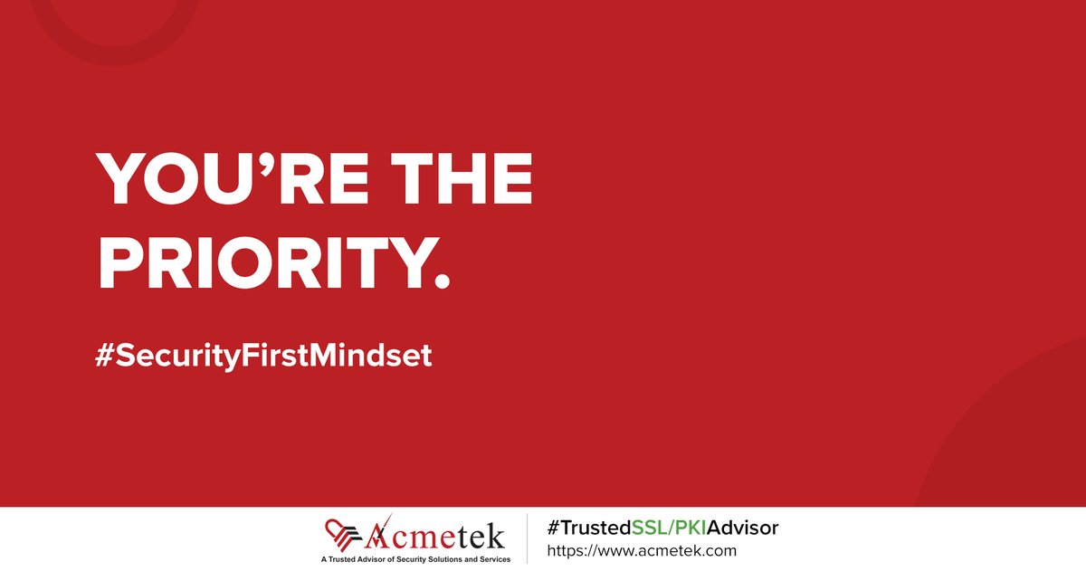 QuantumPKI's tweet image. Priority means less waiting. We validate your #business the same day you upgrade. And if you ever need #support, you’re at the top of the queue for help that tops all others. acmetek.com #SecurityFirstMindset #SSL #DigiCert #Encruption