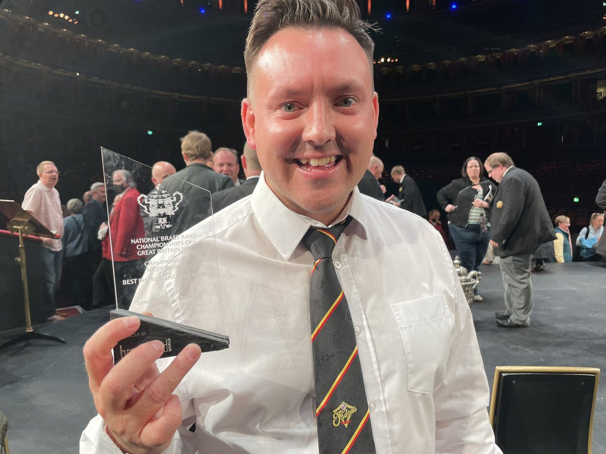 #finals2021 The superb Gary Curtin - the Best Instrumentalist award winner with the Champion Band of Great Britain <a href="/fodensband/">Foden's Band</a>