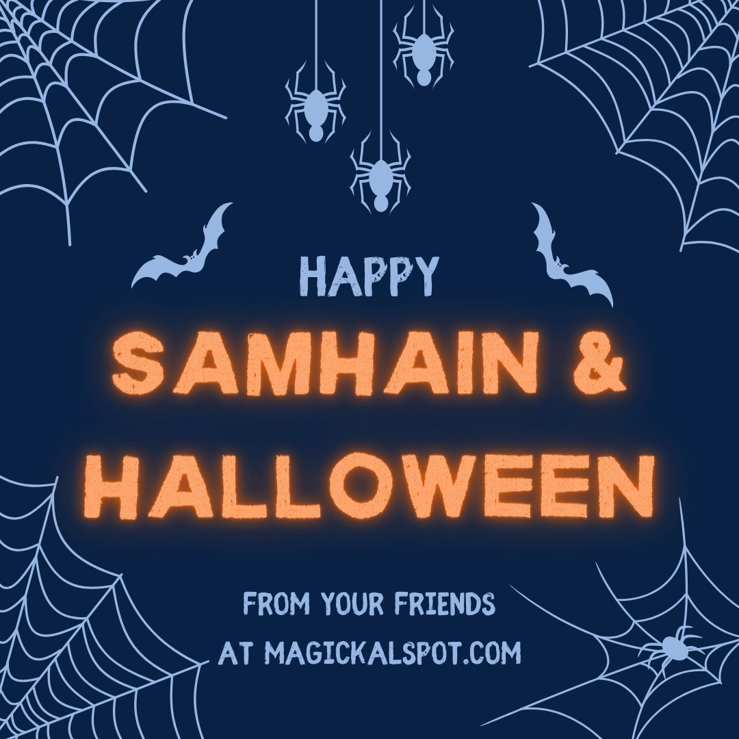MagickalSpot's tweet photo. Blessed Samhain &amp; Happy Halloween from the Magickal Spot Team!  Have a fun and SAFE night!  🎃🐈‍⬛🧙‍♀️ https://t.co/eowxTDwLSy