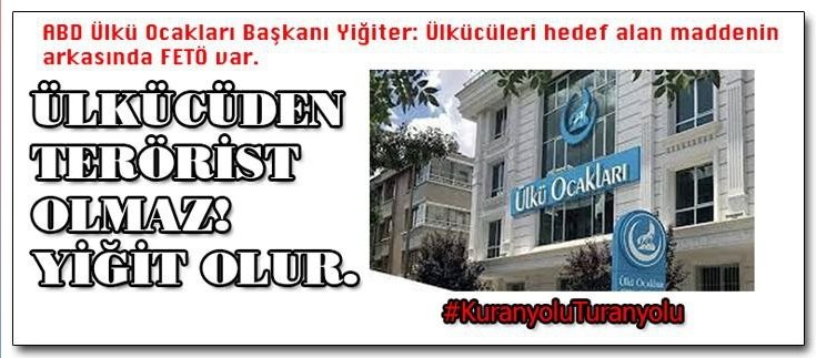 Ülkücü Kimdir?
 
“İslam ve Türk kültürüyle yoğrulmuş, ahlâklı insandır.”

#KuranyoluTuranyolu