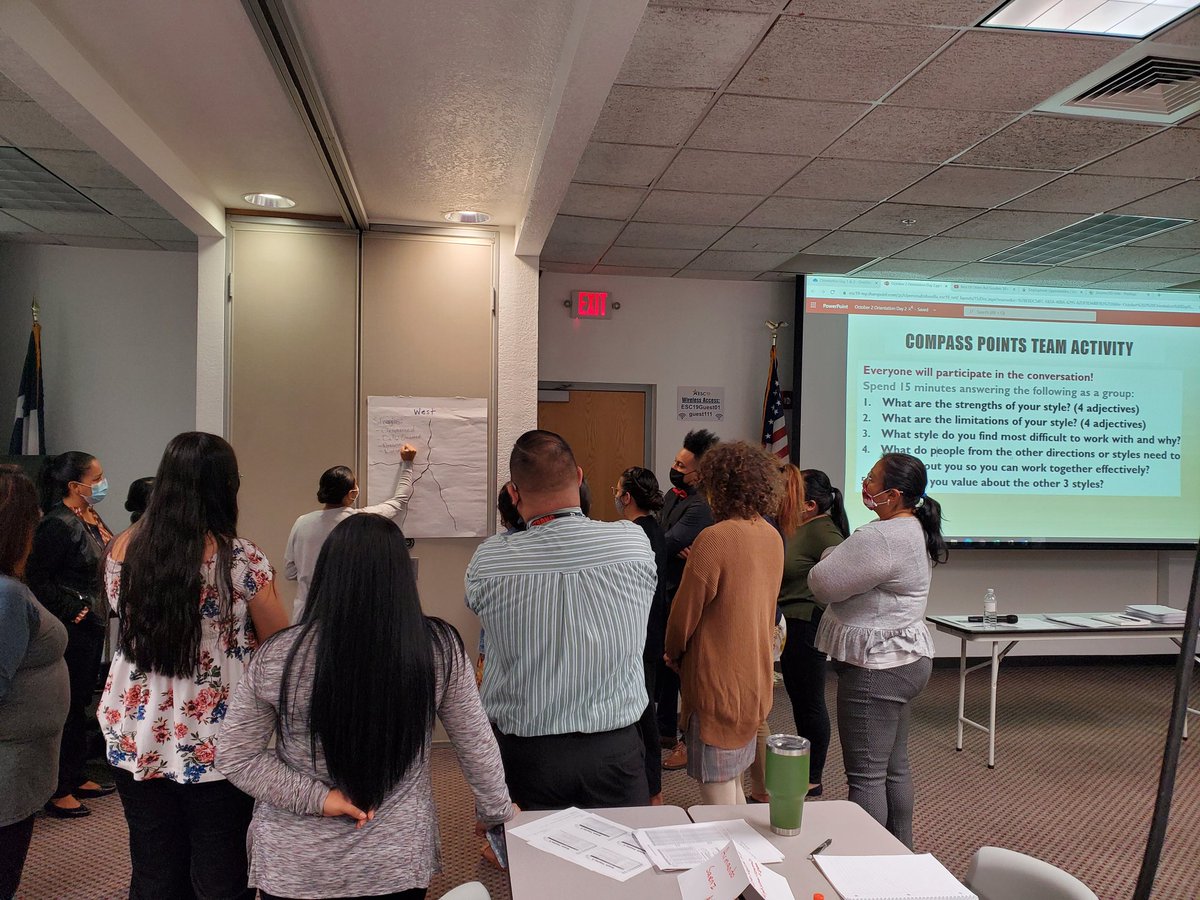 ACP_Region19's tweet photo. TPCP Cohort 43 collaborates to learn about their different personality styles, their strengths, and what they appreciate about others' personality styles. #teacherprep #teacherlife #WeR19 @Liz_C_Bonilla #togetherwelearnbetter @Teresa_Hinojos @ESCRegion19 https://t.co/ULZH0Vx3vL