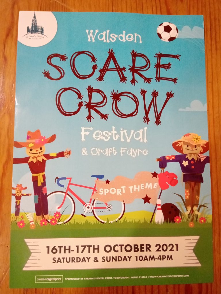 leannemarrow's tweet photo. Still time to enter… closing date for entires is 6th oct. Forms are available at Walsden shop, Steph’s hairdressers and Riggs or email Walsdenscarecrowfestival@outlook.com https://t.co/IcZqovYKPO