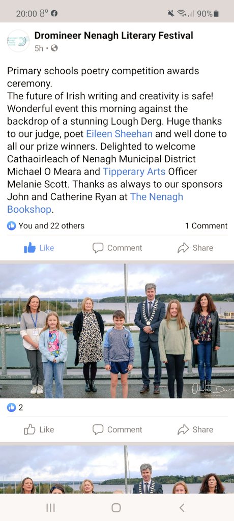 BishopHartyNS's tweet photo. Huge congratulations to MaryKate who was awarded 2nd Prize in the Dromineer Nenagh Literacy Festival #literacy #poetry #DNLF @DNLitFest https://t.co/PCHFQ2gLom