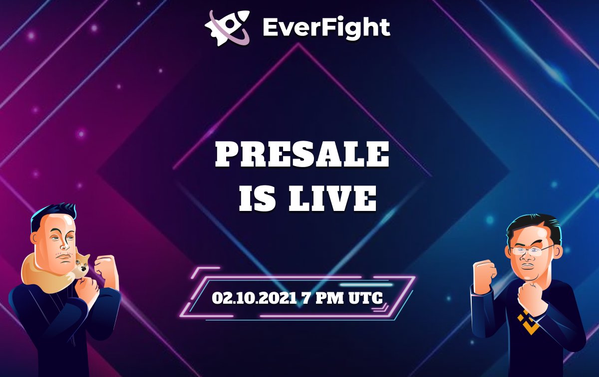everfight_token's tweet photo. Presale is live!
Presale Contract Address: 0xF3557798F819f1ffbcDebFF9E78D9aD32B946F29    
(SEND BNB HERE AND RECEIVE EF TOKEN AUTOMATICALLY only after 7 pm UTC timer here: https://t.co/LCq6IoEdRX)

Or connect thru our website https://t.co/LCq6IoEdRX (recommended) https://t.co/sivQaztzb9