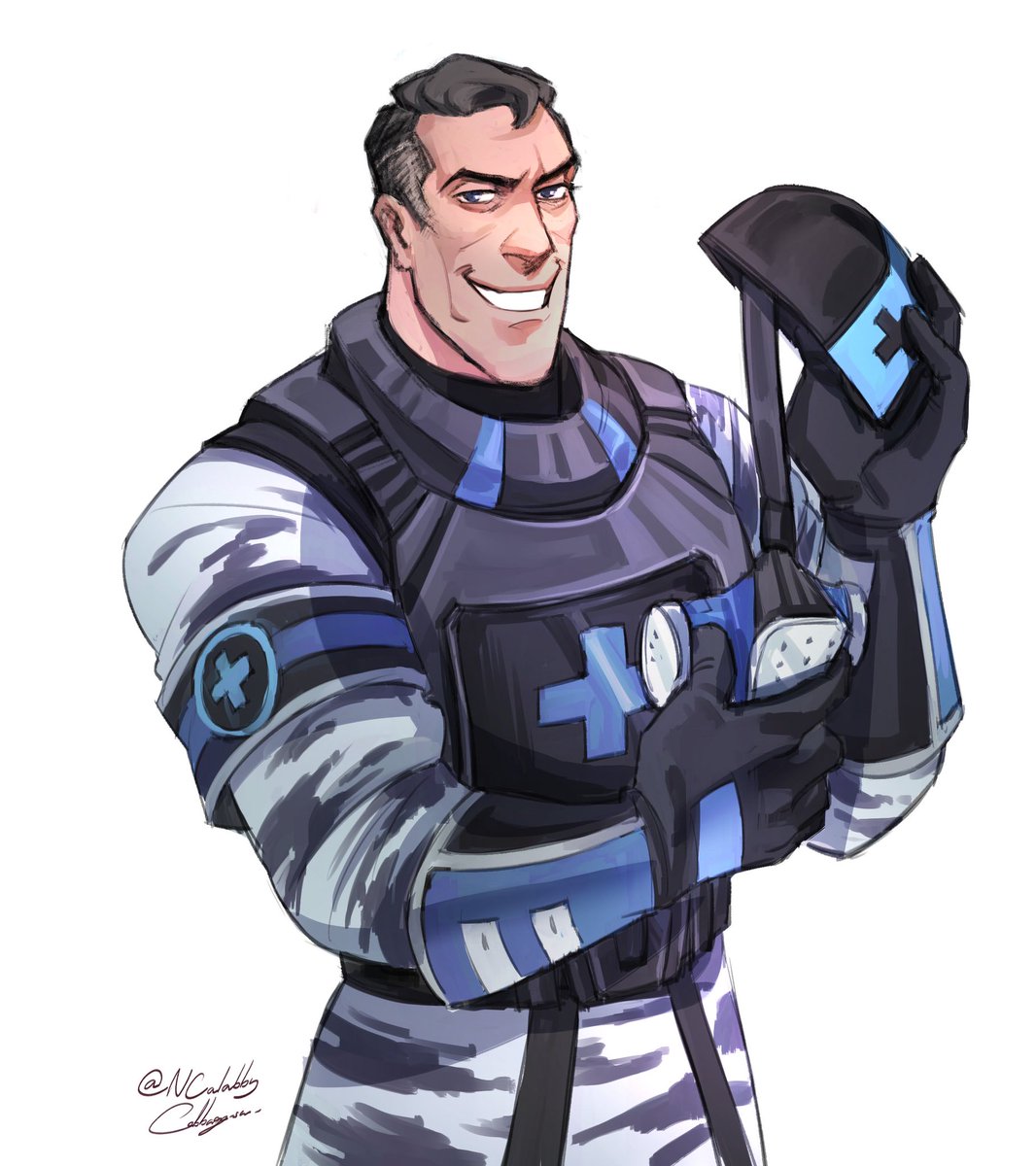 NCalabby's tweet image. okay okay but what if tf2 Medic and tfc Medic are the same person?