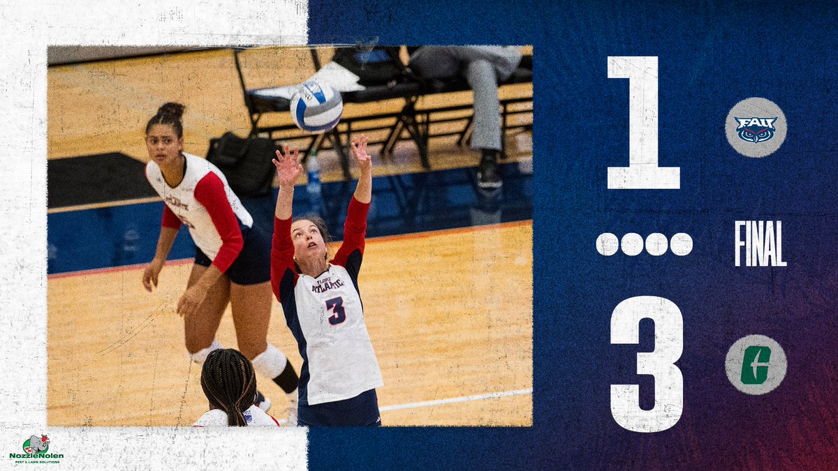 Charlotte takes set 4 and the match.

Robine     13 kills on .423 hitting, 1 blk
Green       12 kills on .375 hitting, 3 blks
Olson         9 kills, 3 aces, 3 blks (all season highs)
Hearn         7 kills, 5 blks
Jarman       6 kills, 4 blks
Stephens   21 ast. (career-high)