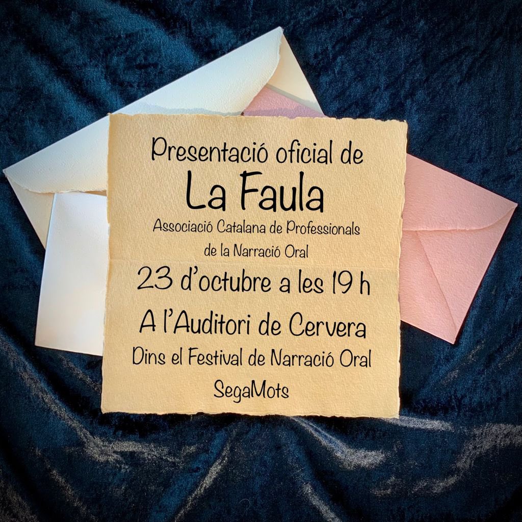 LaFaula's tweet photo. Ha arribat el gran dia.
LA FAULA, Associació Catalana de Professionals de la Narració Oral, es presenta en societat, dins el Festival de Narració Oral SegaMots

🗓 El proper 23 d’octubre
⏰ A les 19 h
🏛 A l’Auditori de Cervera

Us esperem. https://t.co/qHoamLbp2b
